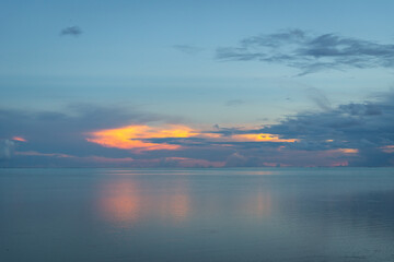 Sunrise over the beautiful lagoon of Maupiti, French Polynesia