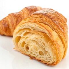 fresh croissant on a white plate