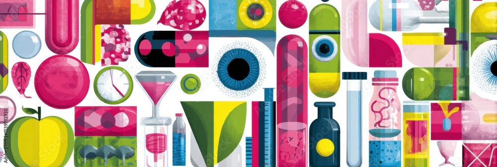 Poster visual representation of pediatric oncology terms with colorful, soft typography that enhances under