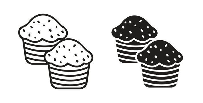 Muffin icon Logos. Flat Vector Icon Design Template