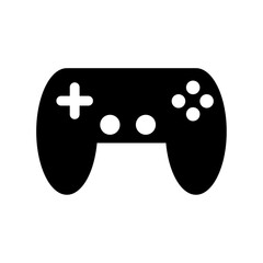 Game controller icon, Black gaming pad symbol, Video game joystick vector, Console controller silhouette, Gaming device graphic, Play icon design, Minimal gamepad illustration, vector illustration. © WiseLayz