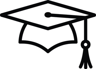 Graduation Cap Icon A Simple Vector Illustration of Academic Achievement and Success