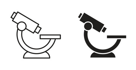 Microscope icon Logos. Flat Vector Icon Design Template