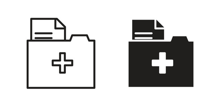 Medical history icon Logos. Flat Vector Icon Design Template
