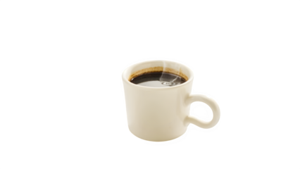 a cup of coffee set against a white backdrop