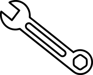 Tool Wrench Icon Line Art Vector Illustration With White Background