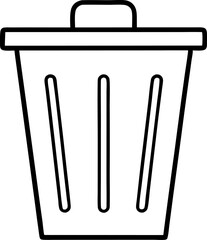 Trash Bin Delete Icon Line Art Vector Illustration