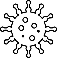 Virus Microbe Icon Line Art Vector Illustration With White Background