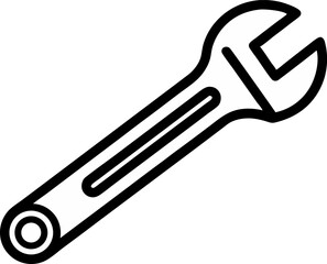 Wrench Line Art Vector Illustration With White Background