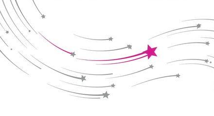 Abstract design with stars and trails in pink and gray colors  