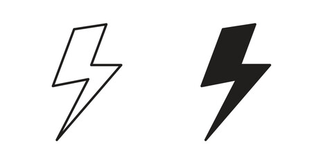 Lightning icon Logos. Flat Vector Icon Design Template