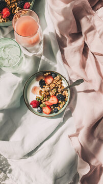 Pastel Morning: Berry Bliss and Wellness Ritual