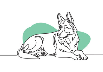 German Shepherd Dog drawing vector illustration 