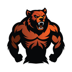 the bear angry Vector icon isolated on white background