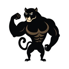 vector illustration of a black cat Vector icon isolated on white background