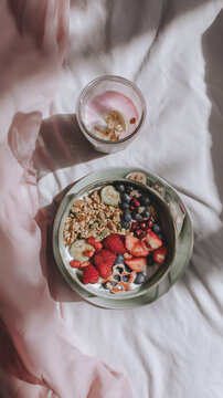 Pastel Morning: Berry Bliss and Wellness Ritual
