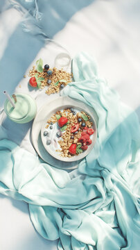 Pastel Morning: Berry Bliss and Wellness Ritual