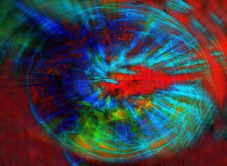 Abstraktes dynamisches futuristisches digitales Kunstwerk ohne Mithilfe von "KI " am PC selbst erstellt	
