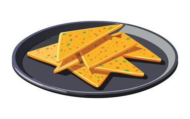 Plain Crispy Tortilla Chips Snack - Vector Illustration