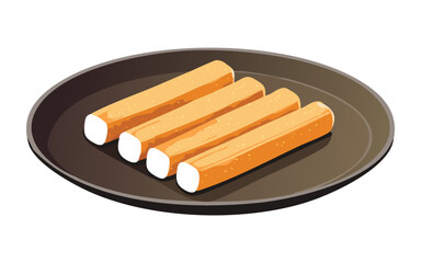 Plain Golden Crispy Snack Sticks - Vector Illustration