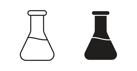 Lab flask icon Logos. Flat Vector Icon Design Template
