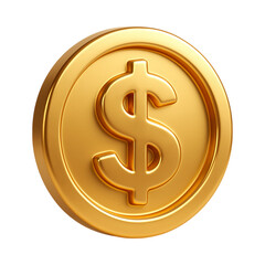 Shiny dollar coin symbolizing wealth and prosperity