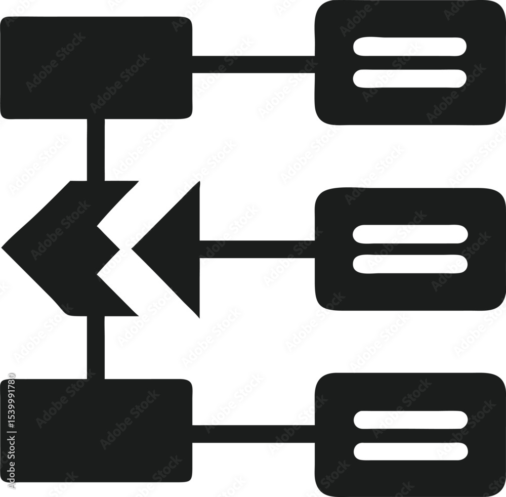 Poster minimalist ai data flow diagram illustrating neural network processing and data relationships