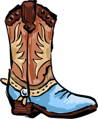 Retro Cowgirl boots. Cowboy western and wild west