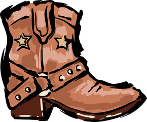 Retro Cowgirl boots. Cowboy western and wild west