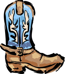 Retro Cowgirl boots. Cowboy western and wild west