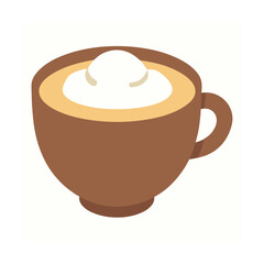 Cream of mushroom soup served in warm cup Vector illustration