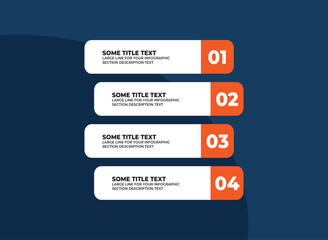 vector infographic template in white orange colors with text on dark background