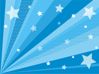 ポップな青色の集中線の背景素材