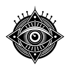 Fototapeta premium All seeing eye vector graphic design, occult symbol, esoteric sign, masonic eye illustration image