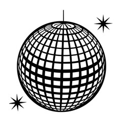 Disco ball vector graphic design illustration for party celebration and dance floor decoration element