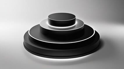 Black circular platform with white led lighting