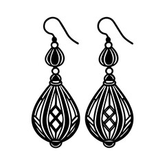Elegant dangle earrings vector art design for jewelry making and fashion accessory crafting project