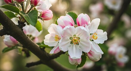 Obraz premium Delicate Apple Blossoms in Spring Sunlight