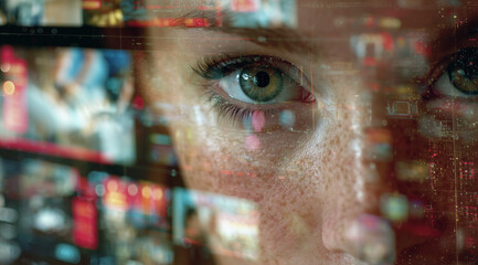 Young woman using social media