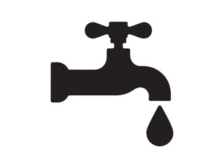 water faucet with droplet eco icon