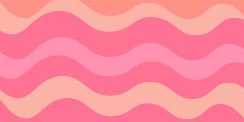Aesthetic light pink, beige, peach color backdrop, wavy texture. Abstract cute pink waves background. Groovy stripes pattern with gradient texture. Nature curvy landscape with lights, shadows. © Sukriaydi Achmad