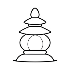 Elegant zen garden stone lantern illustration high resolution vector graphic for asian inspired designs