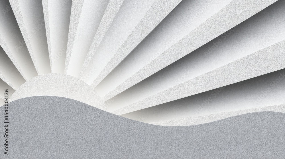 Poster layered paper cut design featuring layered sunbeam pattern with clean space on left showcasing simpl