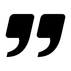 Quotation symbol black flat style isolated on white background for design project vector