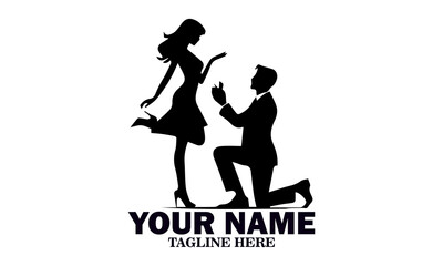 Illustration vector happy valentine's day couple proposing. World kissing day icon, world kissing day vector illustration and logo design