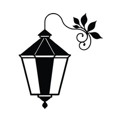 Elegant corner lantern floral motif design perfect for vintage rustic or spring themes