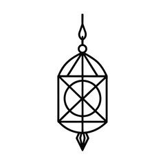 Intricate dreamcatcher lantern design bohemian decor hanging lamp native american inspired art vector illustration