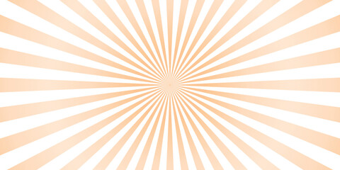 Retro sunburst background in warm peach tones with radial beams and a center point ideal for vintage designs and artistic projects