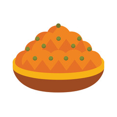 Afghan kabuli pulao topped with raisins and carrots Vector illustration