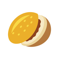 Arepas split open and filled with flavorful ingredients Vector illustration